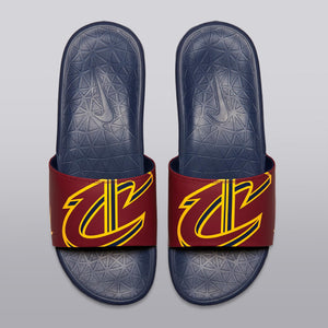 Cleveland Cavaliers Nike Benassi Solarsoft Sliders - Team Red/University Gold-College Navy