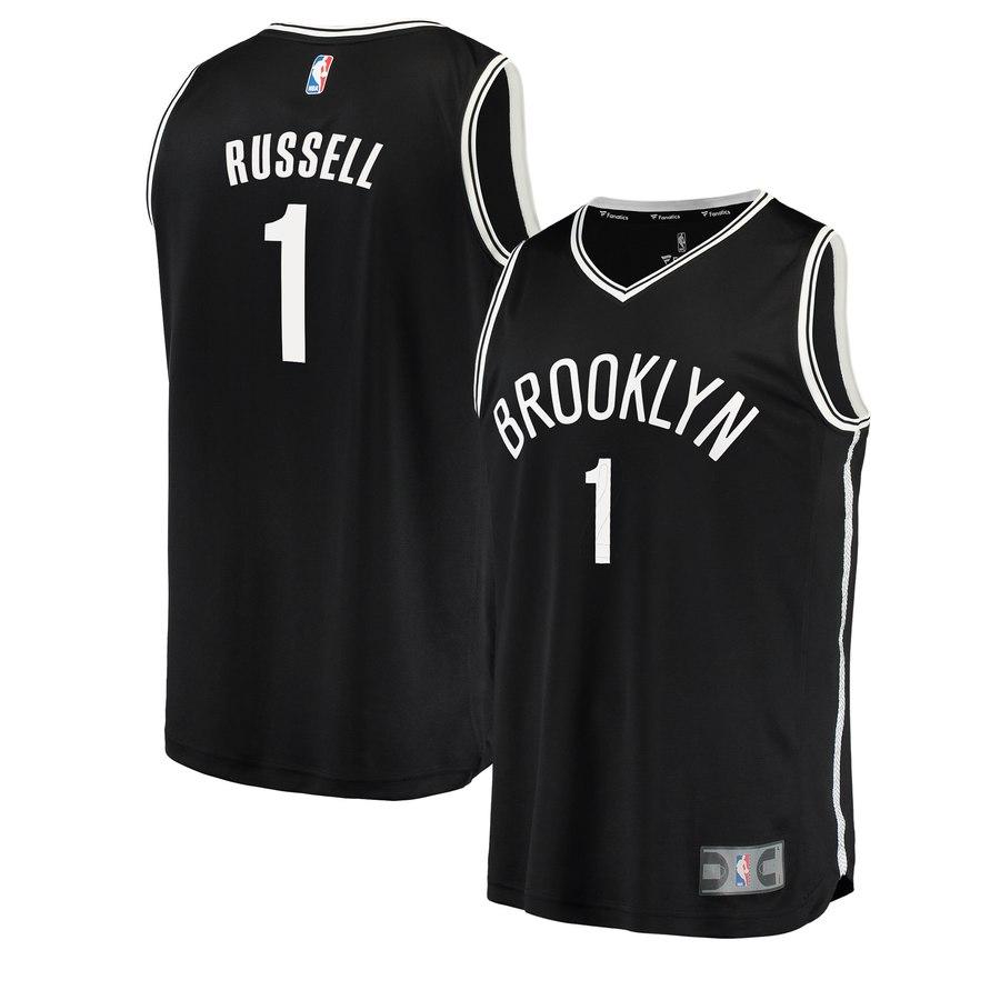 D'Angelo Russell Brooklyn Nets Fast Break Replica Jersey Black